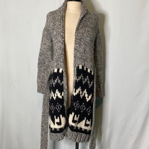 Banana Republic  Women Alpaca Gray Black Belted Cardigan Knit Sweater  Small